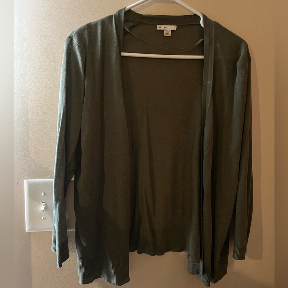 Cato Olive Green Open Front Cardigan Size 18/20W